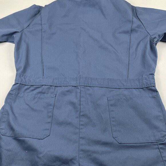 UniFirst Coverall Men's 44R Blue Mechanic Work Uniform Front Zip Poly Cotton - Picture 10 of 10